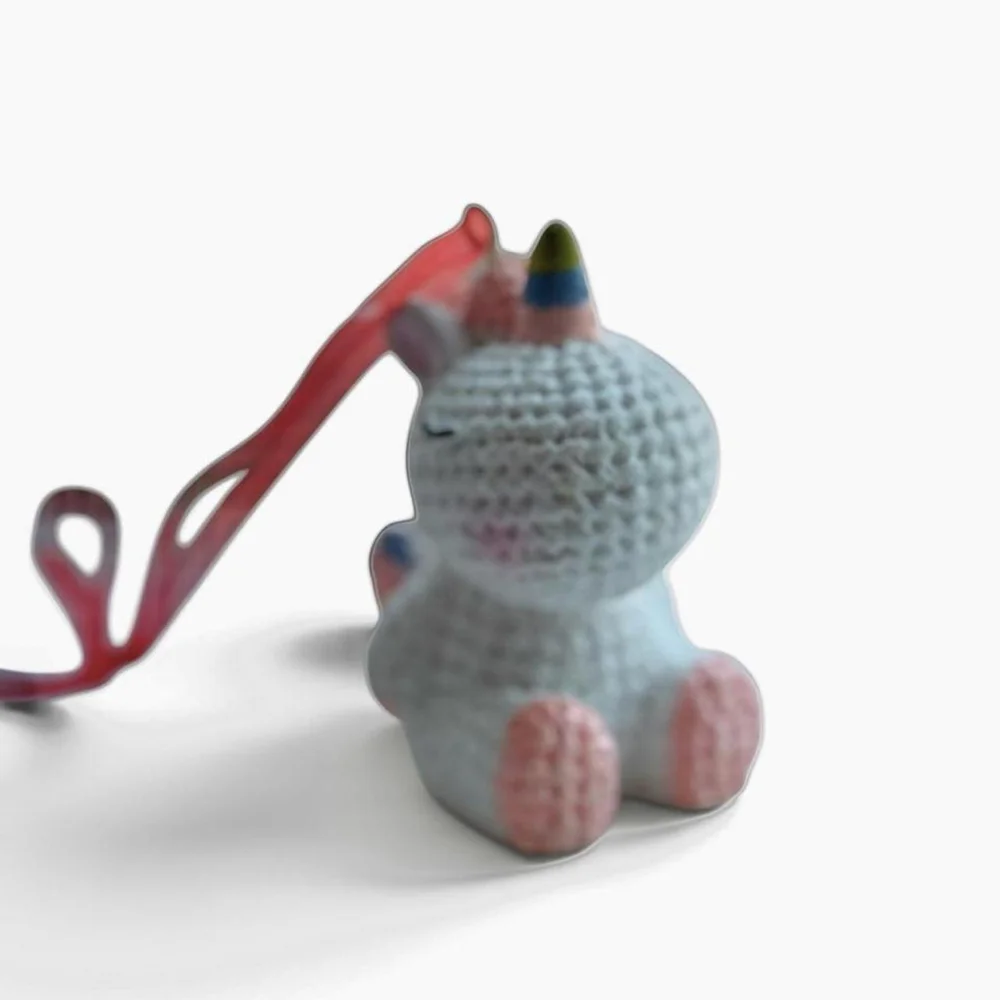 Cute Pink White Unicorn Resin Christmas Ornament 2.3”